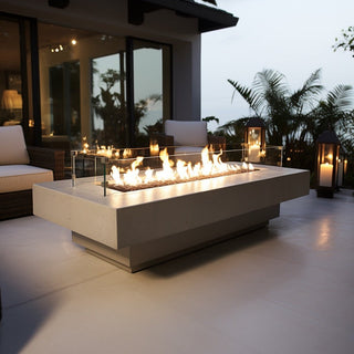 Cabo Linear Rectangle Fire Table - Concrete (GFRC) - Modofire