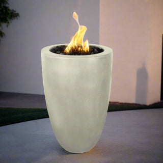 Castillo Round Fire Bowl Pillar - Concrete (GFRC) - with Access Door - Modofire