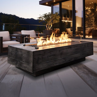 Catalina Rectangle Fire Table - Wood Grain Concrete - Modofire