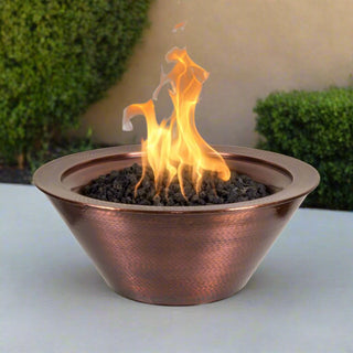 Cazo Narrow Ledge Round Cone Fire Pit - Hammered Copper - modofire🔥