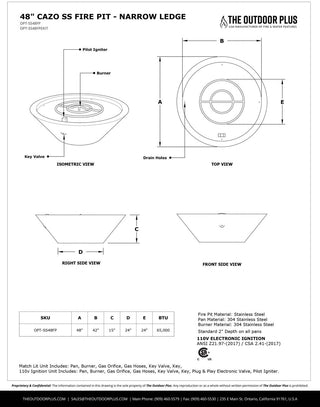 Cazo Narrow Ledge Round Cone Fire Pit - Stainless Steel - modofire🔥