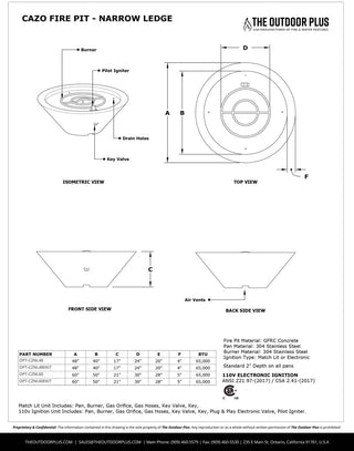 Cazo Round Cone Fire Pit - Narrow Ledge - Powder Coat - Modofire