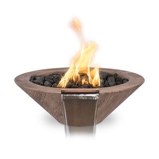 Cazo Round Cone Fire & Water Spillway Bowl - Wood Grain Concrete - Modofire