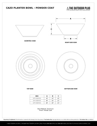 Cazo Round Cone Planter / Water Bowl - Powder Coated Steel - Modofire