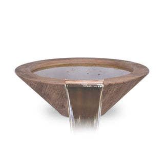 Cazo Round Cone Water Spillway Bowl - Wood Grain Concrete - Modofire