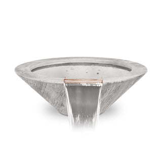 Cazo Round Cone Water Spillway Bowl - Wood Grain Concrete - Modofire