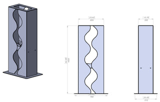 Chiminea Wave Fire Pit Pillar - Modofire