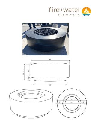 Circa Cast Fire Table - Cast Stone Honed Finish - Modofire
