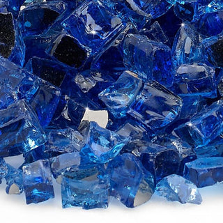 Cobalt Reflective Fire Glass - 1/2" - 10 lbs. - modofire🔥