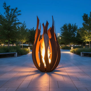 Comet Crash Metal Fire Sculpture - Modofire