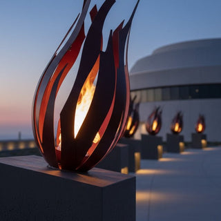 Comet Crash Metal Fire Sculpture - Modofire