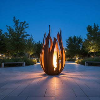 Comet Crash Metal Fire Sculpture - Modofire