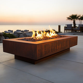 Coronado Rectangle Fire Table - Corten Steel - Modofire