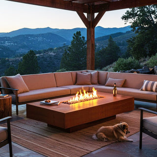 Coronado Rectangle Fire Table - Corten Steel - Modofire