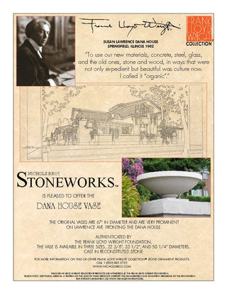 Dana House Vase Planter / Water - Round Bowl - Officially Licensed Frank Lloyd Wright - Dry Cast Sandstone - modofire🔥