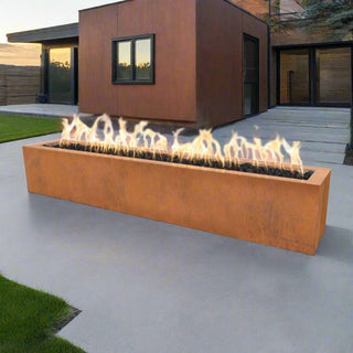 Eaves Rectangle Fire Pit - Corten Steel - Modofire