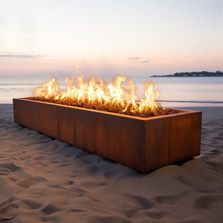 Eaves Rectangle Fire Pit - Corten Steel - Modofire