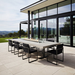 Ferro Fire Dining Table - Concrete with Steel Base - Modofire