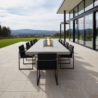 Ferro Fire Dining Table - Concrete with Steel Base - Modofire