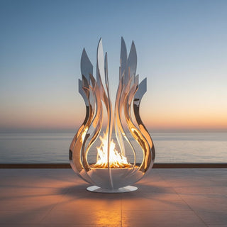 Flame Bloom Metal Fire Sculpture - Modofire