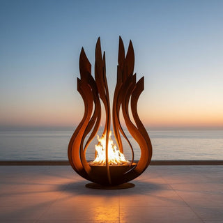 Flame Bloom Metal Fire Sculpture - Modofire