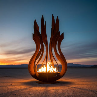 Flame Bloom Metal Fire Sculpture - Modofire