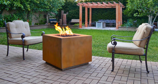 Forma Cube Square Fire Cube - Corten Steel - Modofire