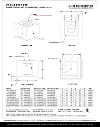 Forma Cube Square Fire Cube - Powder Coated Steel - Modofire