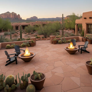 Geo Round Fire Bowl - Concrete (GFRC) - Modofire