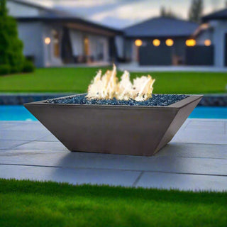 Geo Square Fire Bowl - Concrete (GFRC) - Modofire