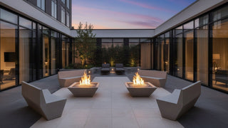 Geo Square Fire Bowl - Concrete (GFRC) - Modofire