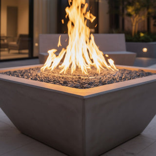 Geo Square Fire Bowl - Concrete (GFRC) - Modofire