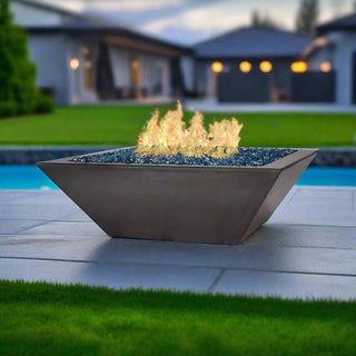 Geo Square Fire Bowl - Concrete (GFRC) - Modofire