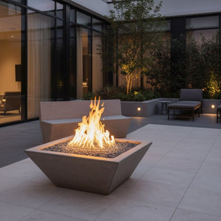 Geo Square Fire Bowl - Concrete (GFRC) - Modofire