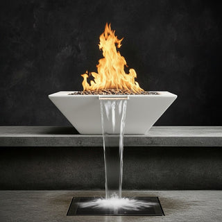 Geo Square Fire & Water Spillway Bowl - Concrete (GFRC) - Modofire
