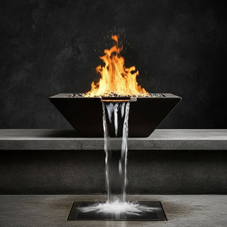 Geo Square Fire & Water Spillway Bowl - Concrete (GFRC) - Modofire
