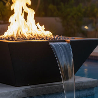 Geo Square Fire & Water Spillway Bowl - Concrete (GFRC) - Modofire