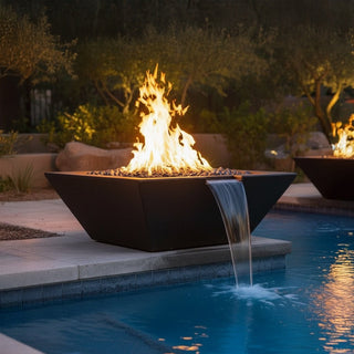 Geo Square Fire & Water Spillway Bowl - Concrete (GFRC) - Modofire