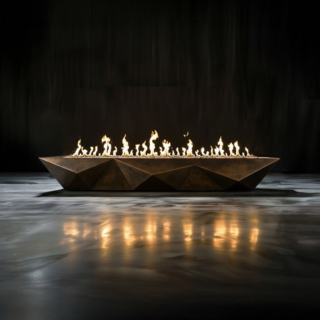 Geowave Fire Pit Table | Unique Faceted Aluminum by Modofire