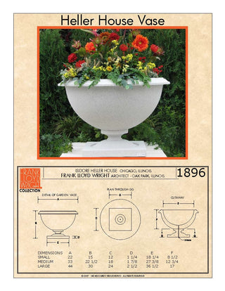 Heller House Vase Planter - Round Bowl - Officially Licensed Frank Lloyd Wright - Dry Cast Sandstone - modofire🔥