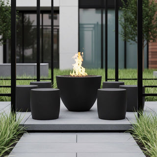 Legacy Round Fire Vase - Concrete (GFRC) - Modofire