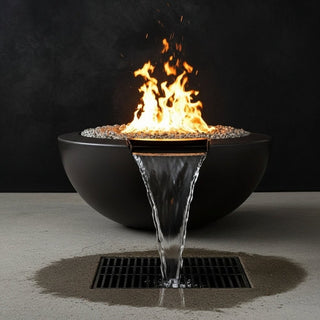 Legacy Round Fire & Water Spillway Bowl - Concrete (GFRC) - Modofire