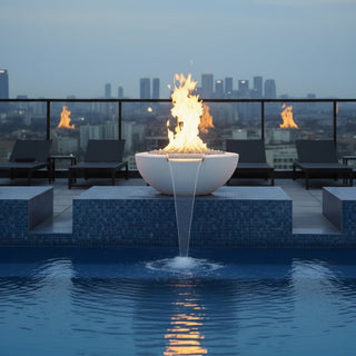 Legacy Round Fire & Water Spillway Bowl - Concrete (GFRC) - Modofire