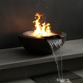 Legacy Round Fire & Water Spillway Bowl - Concrete (GFRC) - Modofire