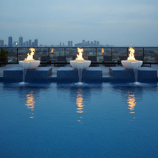 Legacy Round Fire & Water Spillway Bowl - Concrete (GFRC) - Modofire