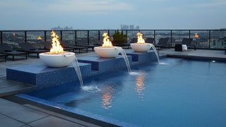 Legacy Round Fire & Water Spillway Bowl - Concrete (GFRC) - Modofire