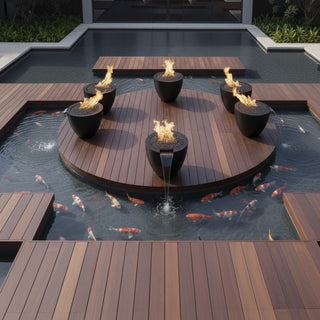 Legacy Round Fire & Water Vase - Concrete (GFRC) - Modofire