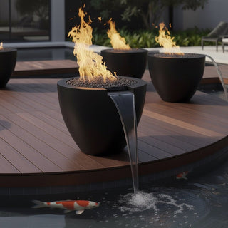 Legacy Round Fire & Water Vase - Concrete (GFRC) - Modofire