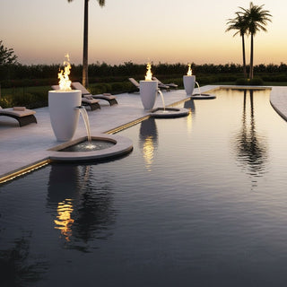 Legacy Round Tall Fire & Water Vase - Concrete (GFRC) - Modofire