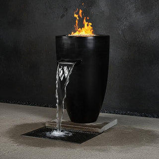Legacy Round Tall Fire & Water Vase - Concrete (GFRC) - Modofire